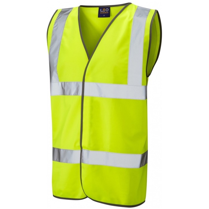 Leo Workwear W01-Y Tarka Hi Vis Vest Yellow ISO 20471 Class 2